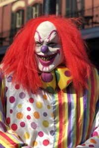 Man dressed as scary clown ghost from tonopah nevada